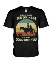 it's not where you go in life V-Neck T-Shirt tile
