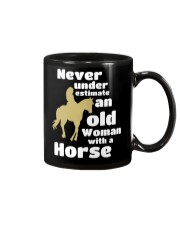 Never Under Estimate An Old Woman With A Horse Mug tile