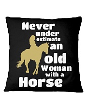 Never Under Estimate An Old Woman With A Horse Square Pillowcase tile