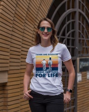 Father And Daughter Riding Partners For Life Ladies T-Shirt lifestyle-women-crewneck-front-2