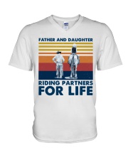 Father And Daughter Riding Partners For Life V-Neck T-Shirt thumbnail