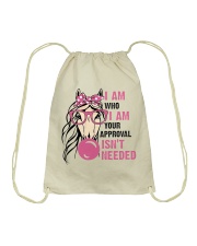 I Am Who I Am Your Approval Isnt Needed Drawstring Bag tile