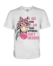 I Am Who I Am Your Approval Isnt Needed V-Neck T-Shirt tile