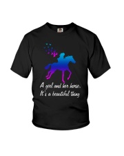 A girl and her horse it's a beautiful thing Youth T-Shirt thumbnail