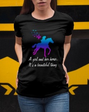 A girl and her horse it's a beautiful thing Ladies T-Shirt apparel-ladies-t-shirt-lifestyle-04