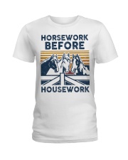 Horsework Before Ladies T-Shirt front