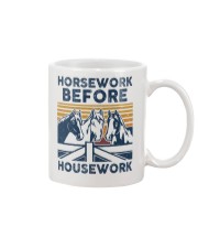 Horsework Before Mug tile