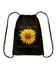 Life Is Better With Horses And Dogs Around Drawstring Bag tile