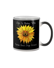 Life Is Better With Horses And Dogs Around Color Changing Mug tile