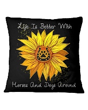 Life Is Better With Horses And Dogs Around Square Pillowcase tile