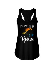 Horse Saddle Pony Hooves Zoo Farm Collection Ladies Flowy Tank tile