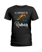 Horse Saddle Pony Hooves Zoo Farm Collection Ladies T-Shirt tile