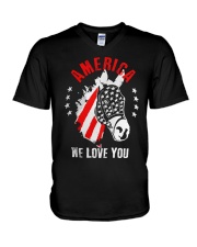 America We Love You V-Neck T-Shirt tile