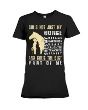 Shes Not Just My Horse Premium Fit Ladies Tee tile
