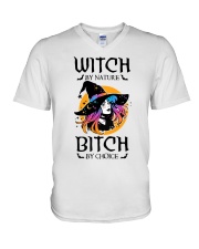 Witch By Nature Bitch By Choice V-Neck T-Shirt thumbnail