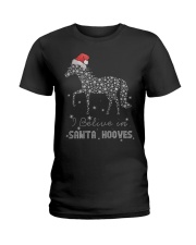 I Belive In Santa Hooves Ladies T-Shirt front