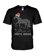 I Belive In Santa Hooves V-Neck T-Shirt tile
