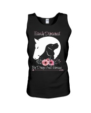Easily Ditractecd By Dogs And Horses Unisex Tank tile