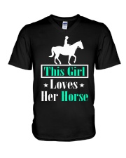This Girl Loves Her Horse V-Neck T-Shirt tile