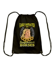Easily Distracted By Sunflowers Horses Drawstring Bag tile