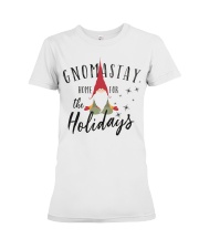 Gnomastay Home For The Holidays Premium Fit Ladies Tee tile