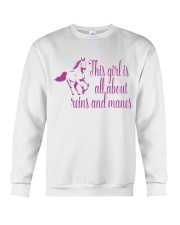 This Girl Is All About Reins And Manes Crewneck Sweatshirt tile