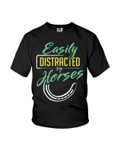 Easily Distracted By Horses Youth T-Shirt tile