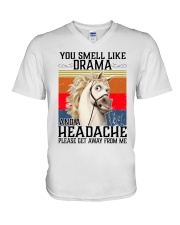 You Smell Like Drama And A Headache V-Neck T-Shirt tile