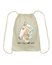 When We Hug We Melt Together Drawstring Bag tile