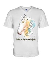 When We Hug We Melt Together V-Neck T-Shirt tile