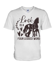 Love Is A Four Legged Word V-Neck T-Shirt tile