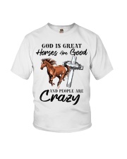 God Is Great Horses Are Good Youth T-Shirt tile