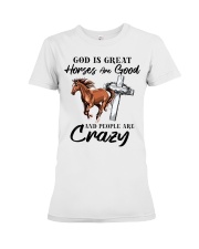 God Is Great Horses Are Good Premium Fit Ladies Tee tile
