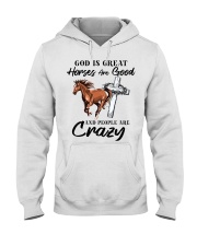 God Is Great Horses Are Good Hooded Sweatshirt tile