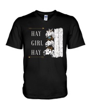 Hay girl hay V-Neck T-Shirt tile