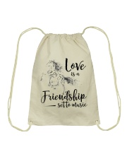 Love Is A Friendship Set To Music Drawstring Bag tile