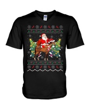 Santa Riding A Horse V-Neck T-Shirt tile