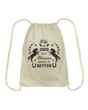 Life Is Good But Horses Make It Better Drawstring Bag tile