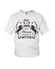 Life Is Good But Horses Make It Better Youth T-Shirt tile