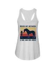 Never get between a girl and her horse Ladies Flowy Tank tile