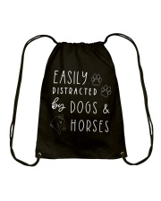 Easily Distracted By Dogs and Horses Drawstring Bag tile