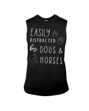 Easily Distracted By Dogs and Horses Sleeveless Tee tile