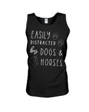 Easily Distracted By Dogs and Horses Unisex Tank tile