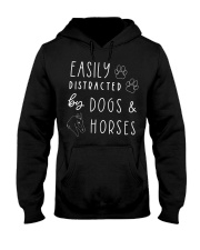 Easily Distracted By Dogs and Horses Hooded Sweatshirt tile
