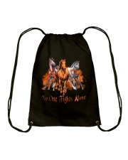 No One Fights Alone Drawstring Bag tile