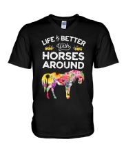 Life If Better With Horses Around V-Neck T-Shirt tile