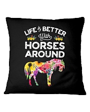 Life If Better With Horses Around Square Pillowcase tile
