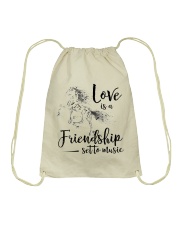 Love Is A Friendship Set To Music Drawstring Bag tile