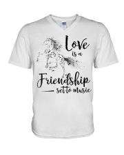 Love Is A Friendship Set To Music V-Neck T-Shirt tile