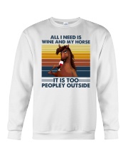 All i need is wine and my horse Crewneck Sweatshirt tile
